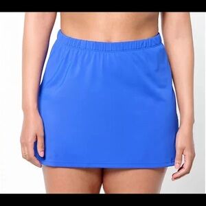 Kim Gravel x‎ Swimsuits For All Side Slit Swim Skirt Size 10 Blue Dazzle A590018